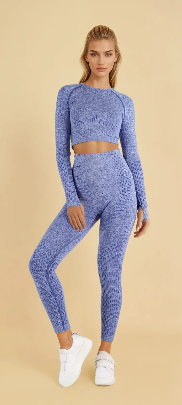 Violet seamless two-piece activewear set for private-label brands